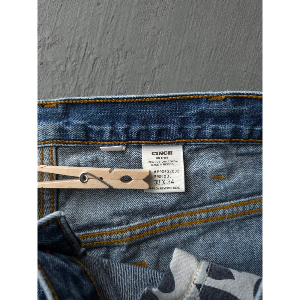Vintage 2000s Cinch Blue Jeans 38x32 Relaxed Fit Denim - Picture 10 of 16